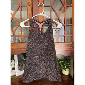 Lululemon Black Pink Lace Racerback Tank Top Athletic Workout Size 4/6